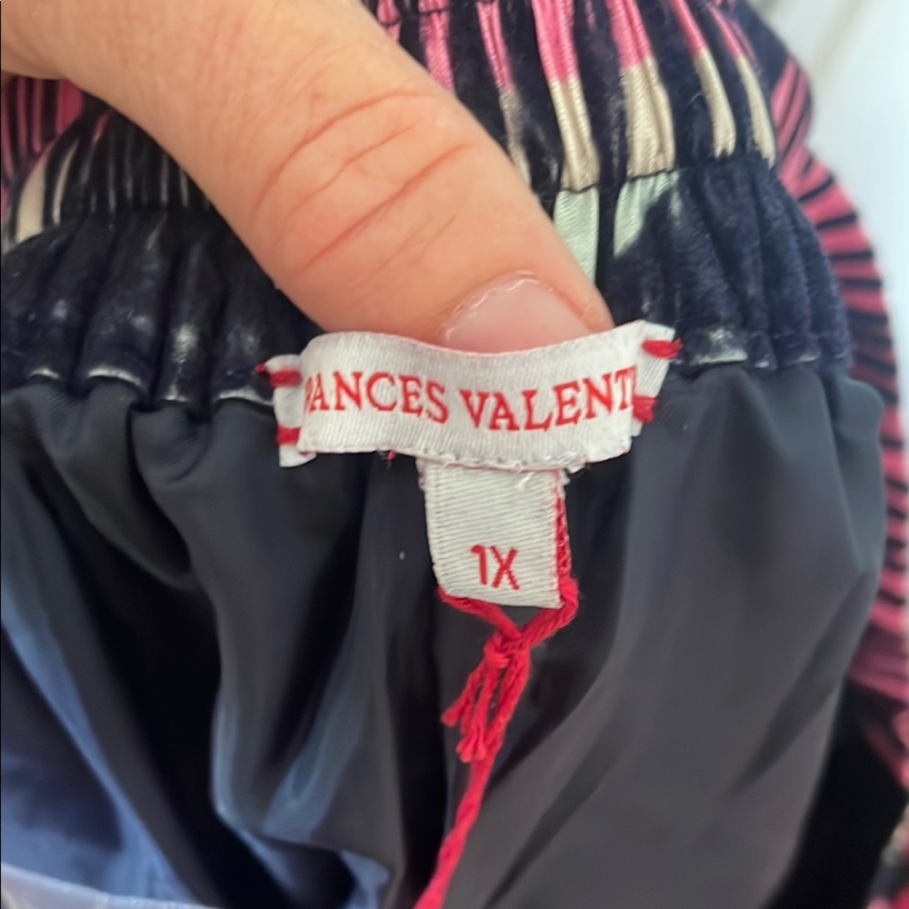 Frances Valentine Ball Skirt Scoop Flocked Velvet Navy Multi Size 1X New W/Tags - Picture 5 of 9